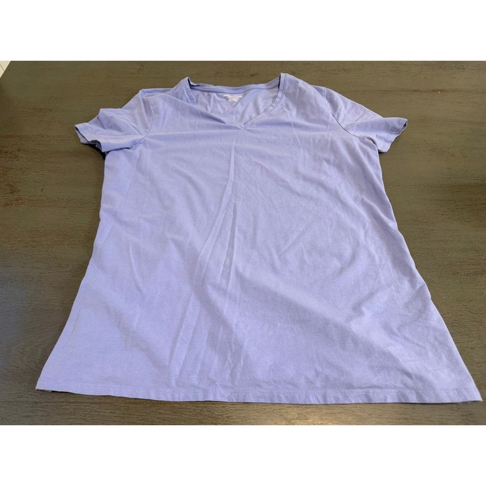 Amazon Essentials Womens XXL Purple V-Neck Short Sleeve T-Shirt Cotton Blend